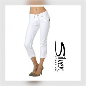 SILVER Jeans White Suki Capri Mid Rise 29
